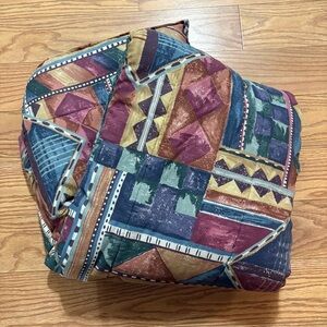 Vintage 80s 90s Dan River Southwestern Comforter Duvet Blanket Twin Geometric